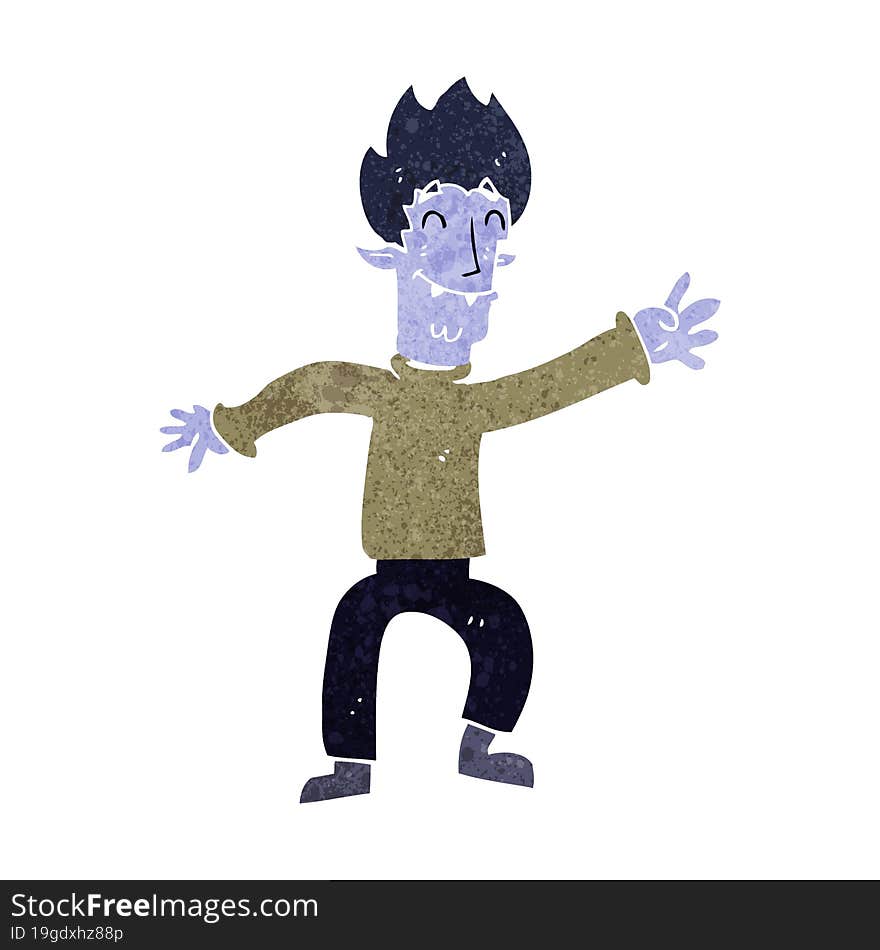 Cartoon Happy Vampire Man