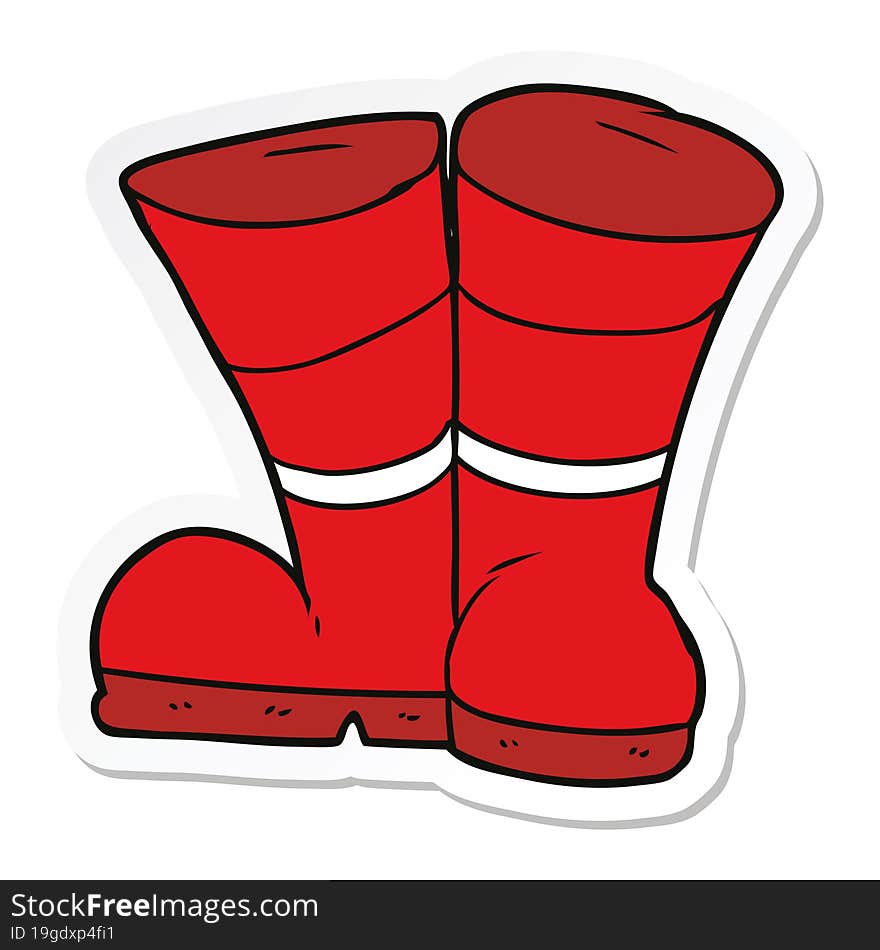 Sticker Of A Wellington Boots Cartoon