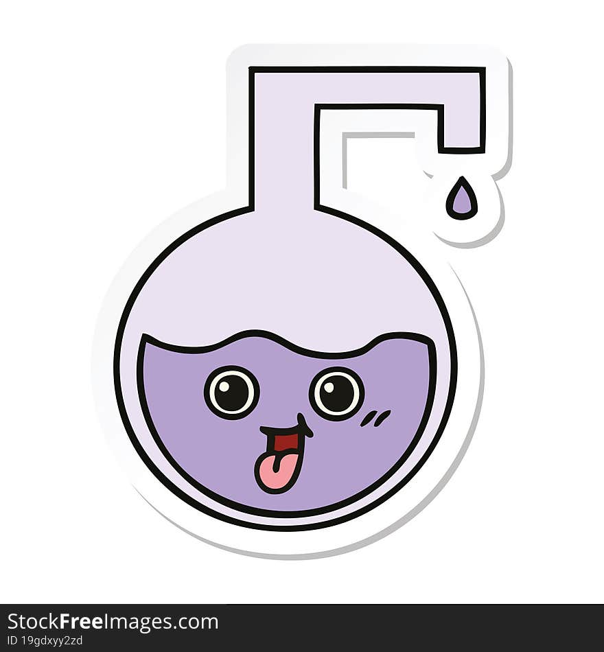 Sticker Of A Cute Cartoon Science Experiment