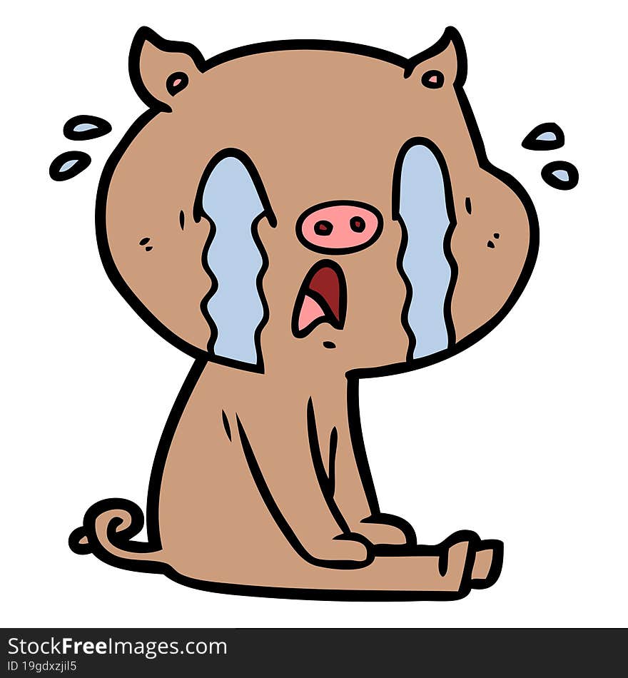 crying pig cartoon. crying pig cartoon