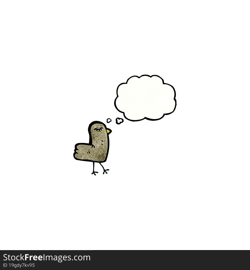 Bird With Thought Bubble Cartoon