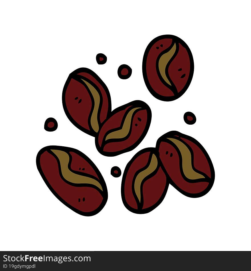 cartoon doodle coffee beans