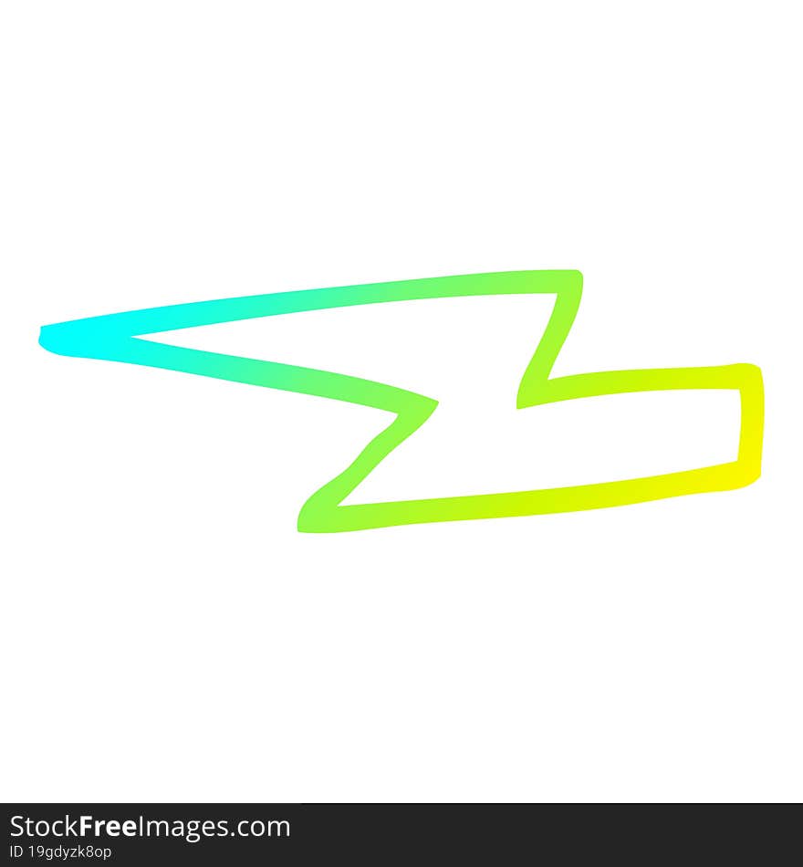 cold gradient line drawing cartoon  lightening bolts