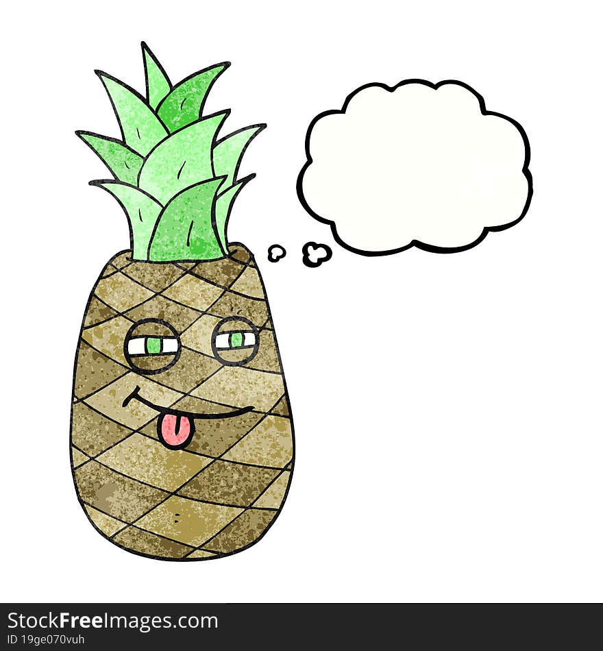 thought bubble textured cartoon pineapple