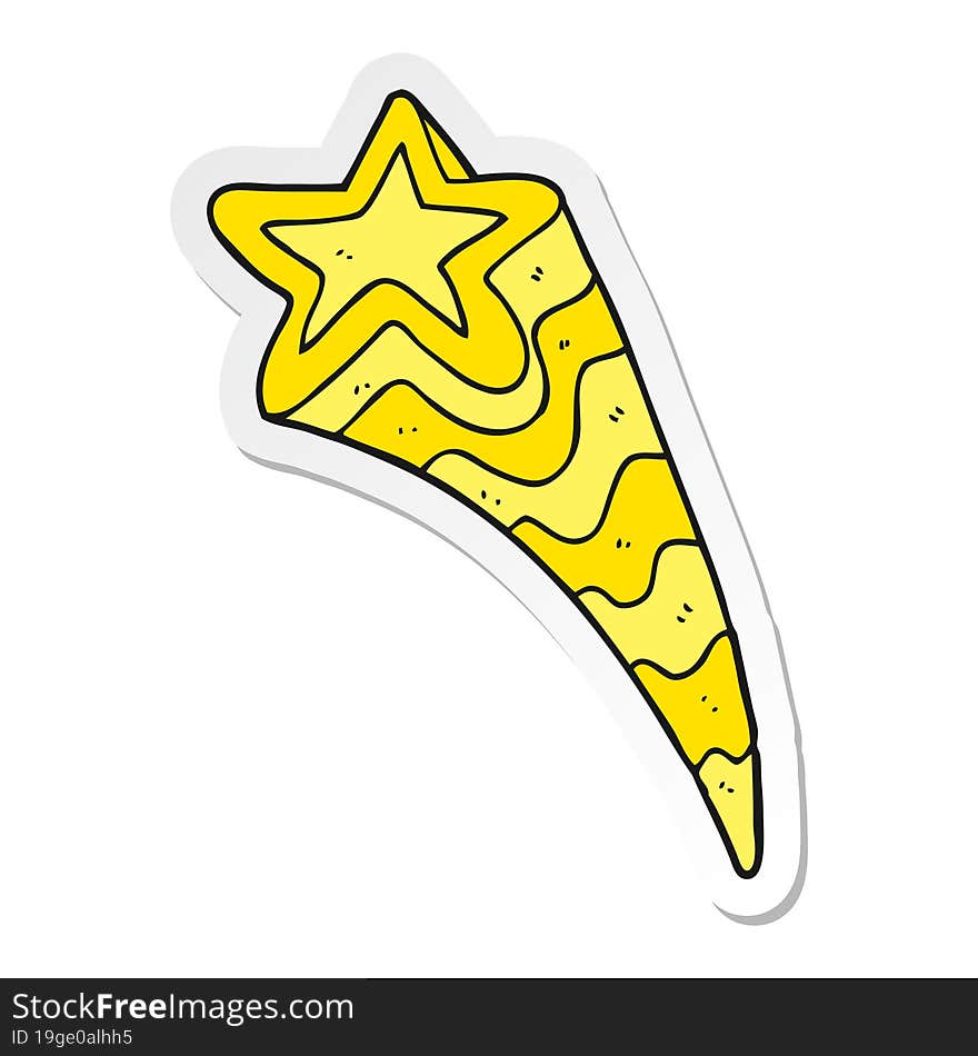 Sticker Of A Cartoon Shooting Star