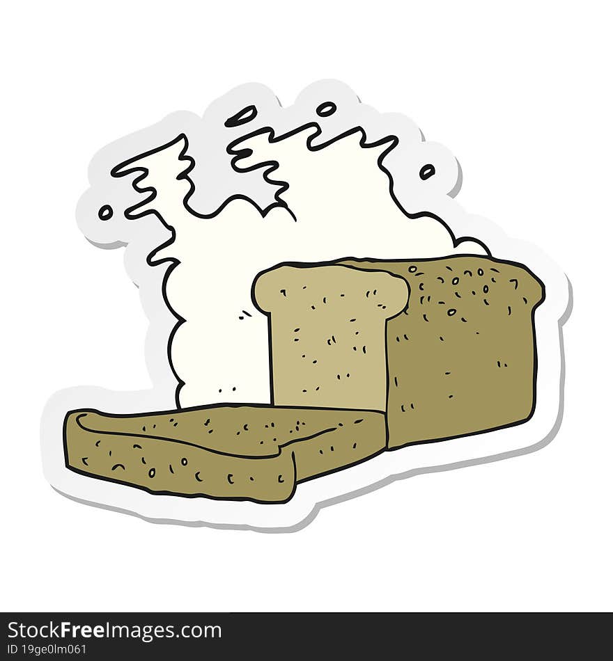 Sticker Of A Cartoon Loaf Of Bread