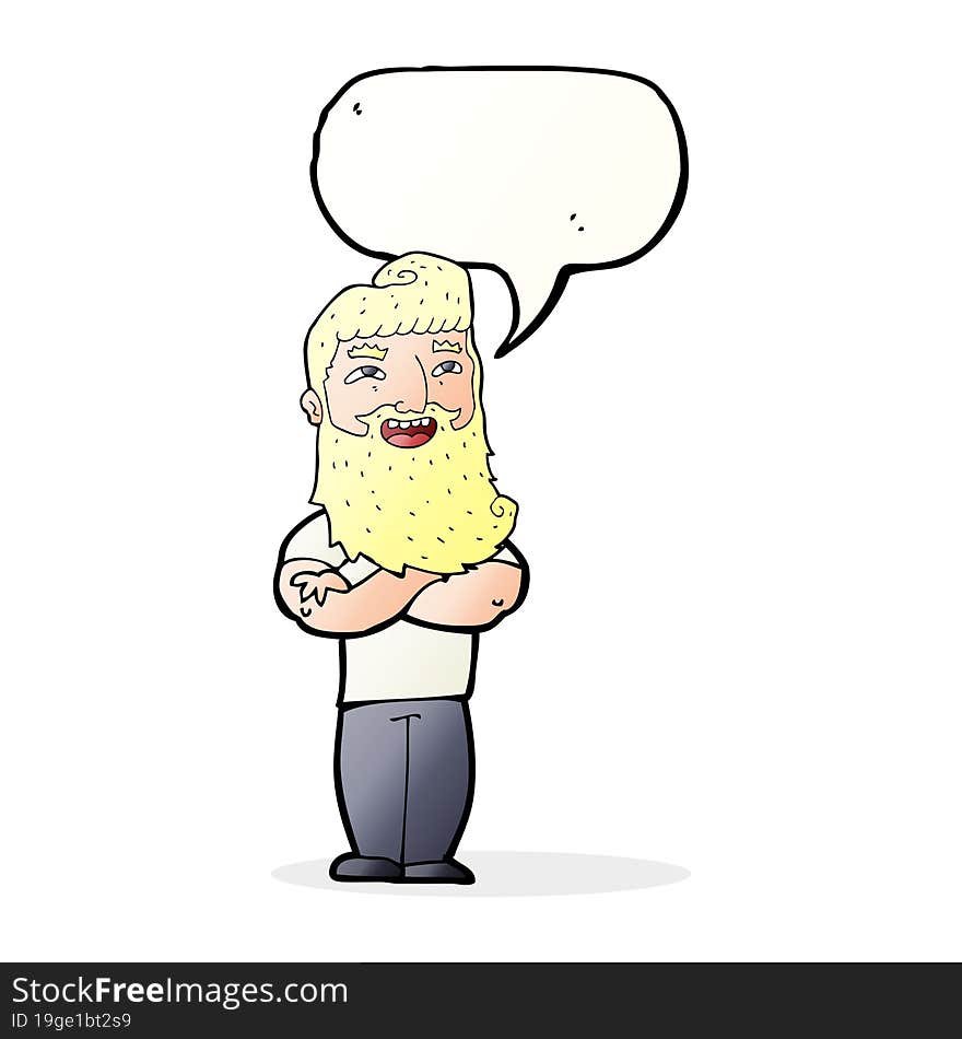 cartoon proud man with speech bubble