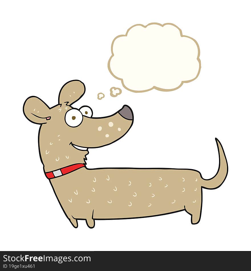 Thought Bubble Cartoon Happy Dog