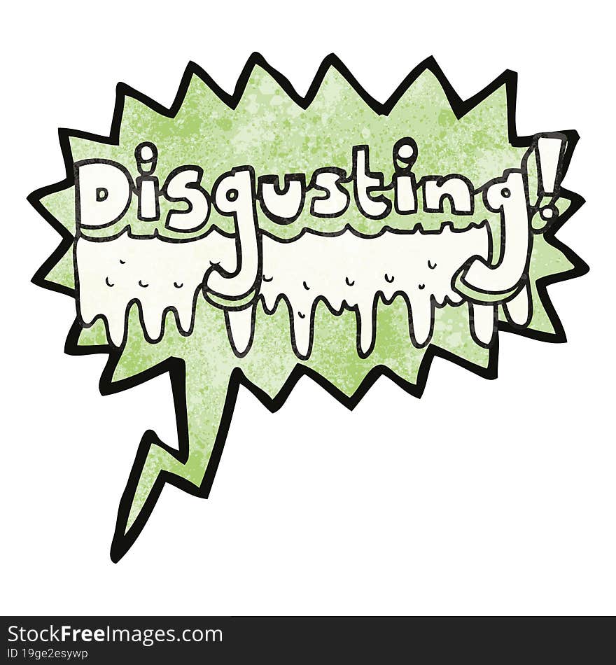 Speech Bubble Textured Cartoon Disgusting Symbol