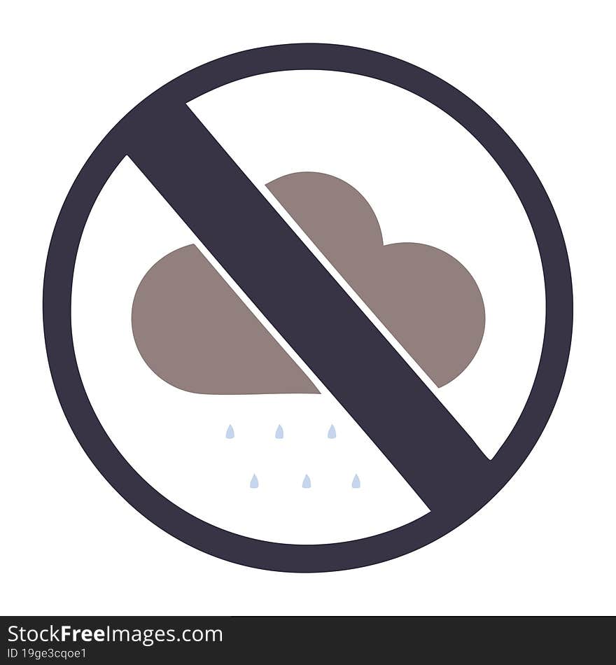 flat color retro cartoon of a storm rain cloud sign