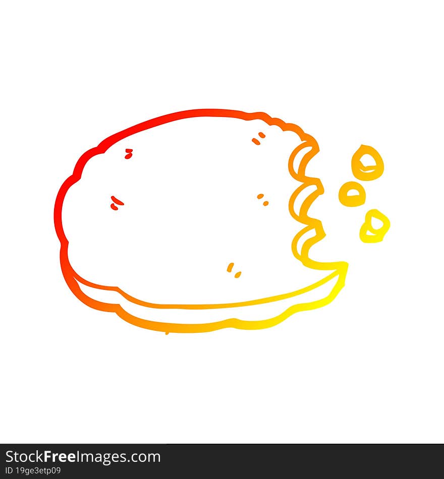 warm gradient line drawing cartoon cookie