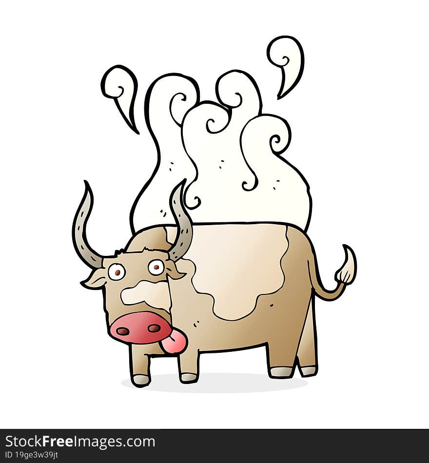 cartoon steaming bull. cartoon steaming bull