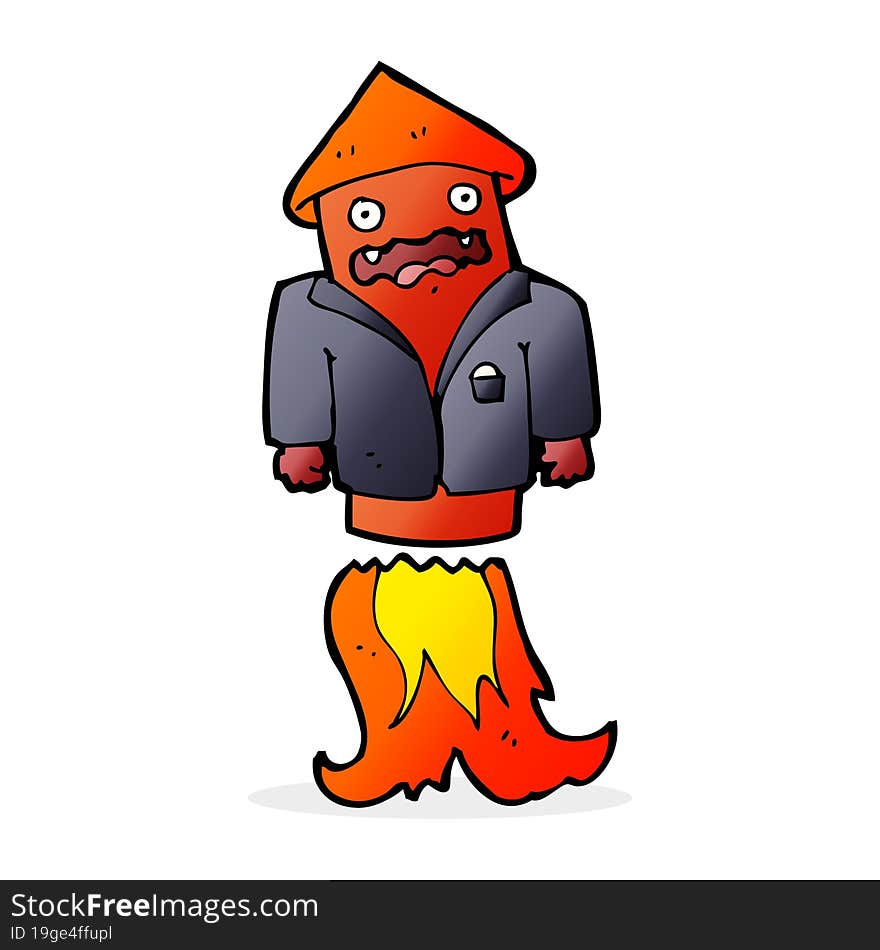 cartoon firework in business suit