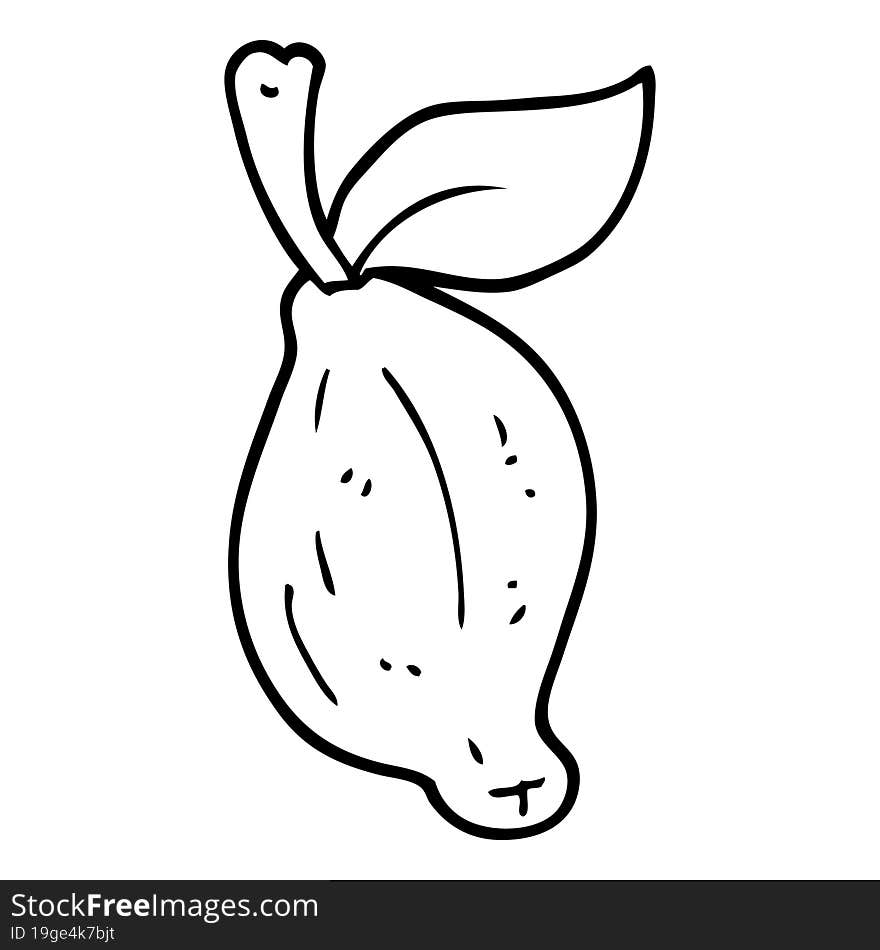 Line Drawing Cartoon Lime Fruit