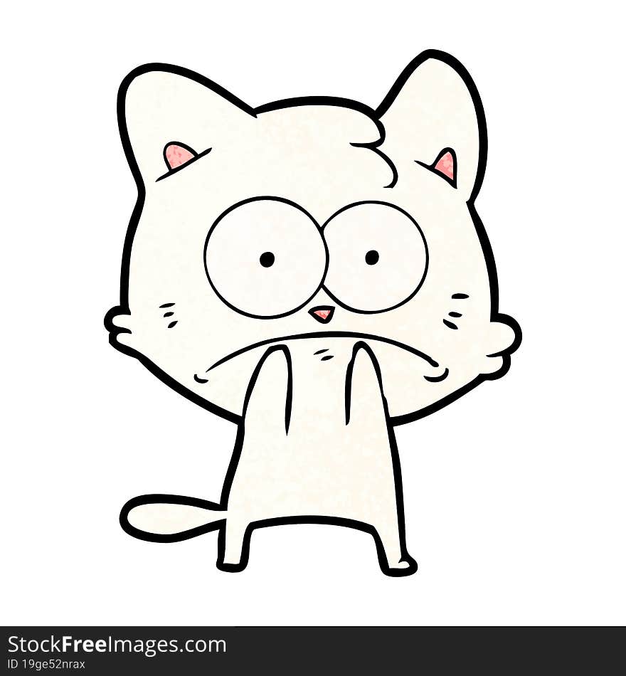 cartoon nervous cat. cartoon nervous cat