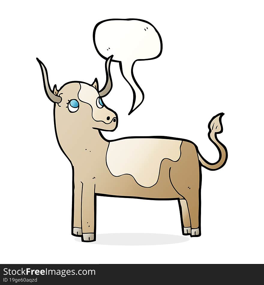 cartoon cow with speech bubble