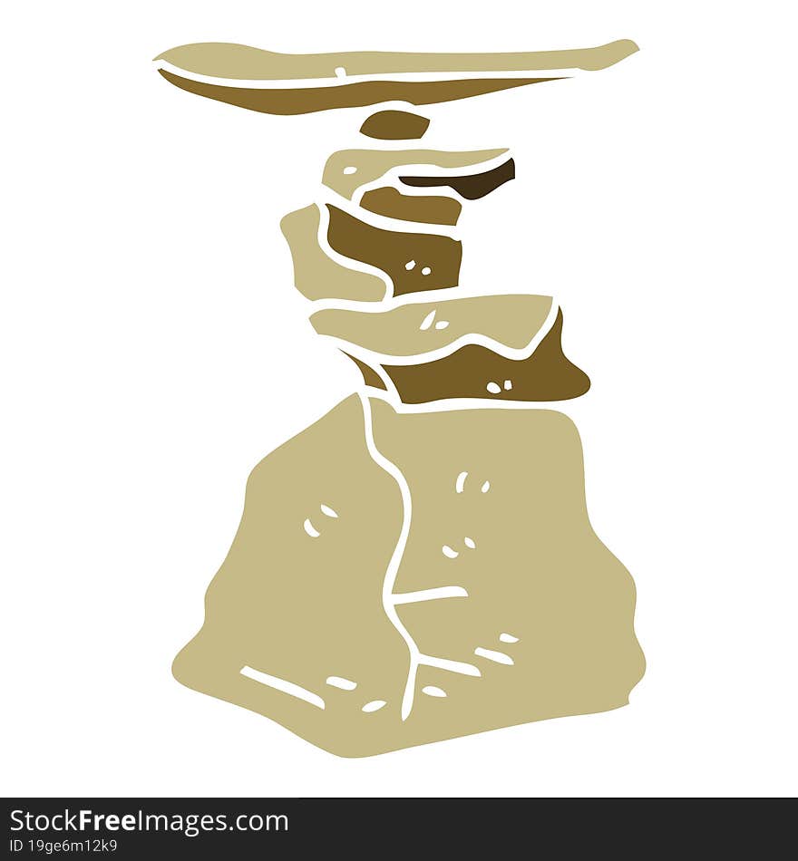 cartoon doodle stacked rocks