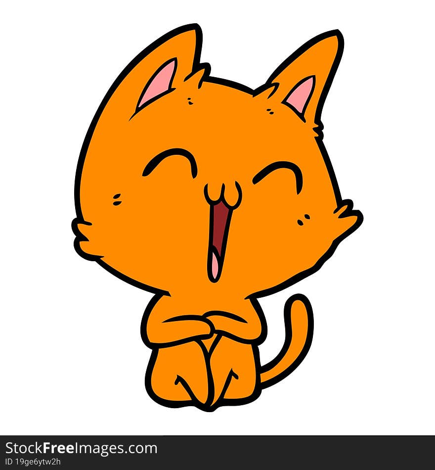 happy cartoon cat. happy cartoon cat