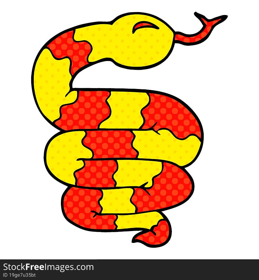 cartoon doodle snake