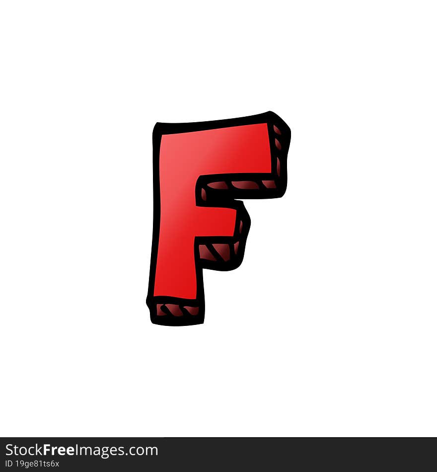 Cartoon Doodle Letter F