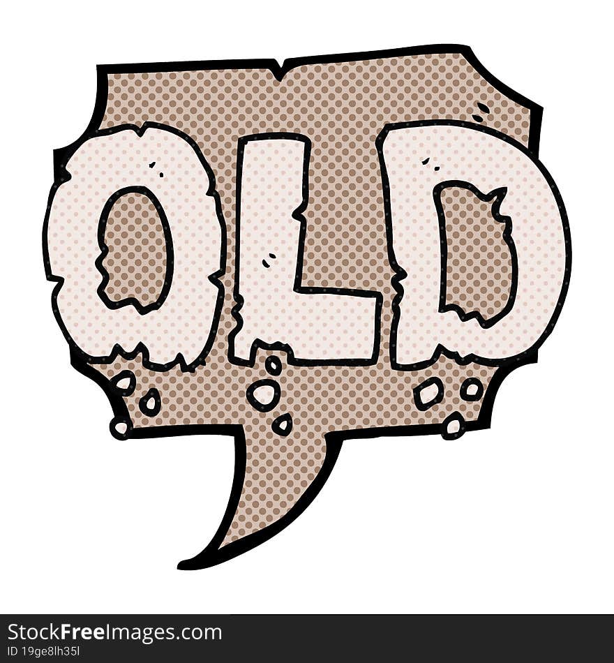 comic book speech bubble cartoon word old