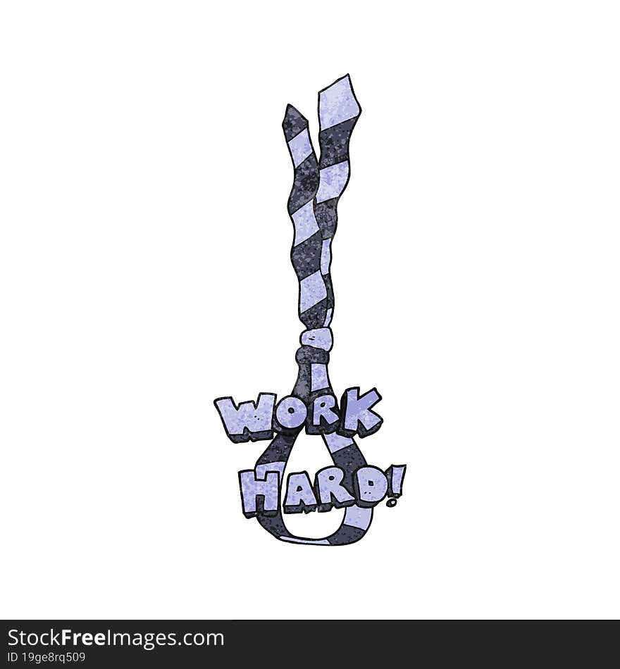 Textured Cartoon Work Hard Symbol