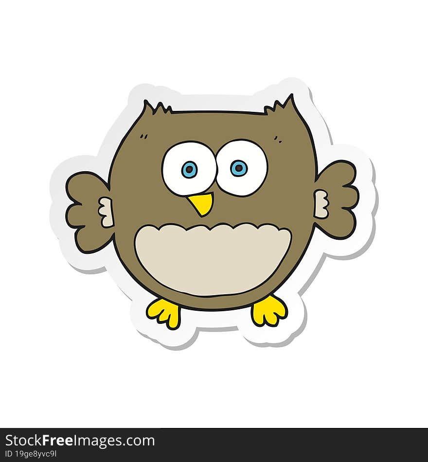 Sticker Of A Cartoon Owl