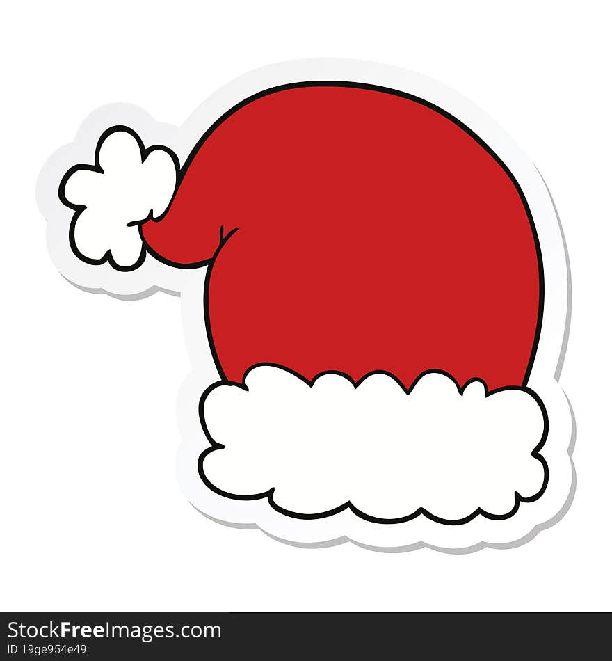 sticker of a cartoon christmas hat