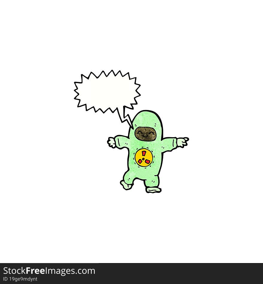 cartoon man in radiation suit