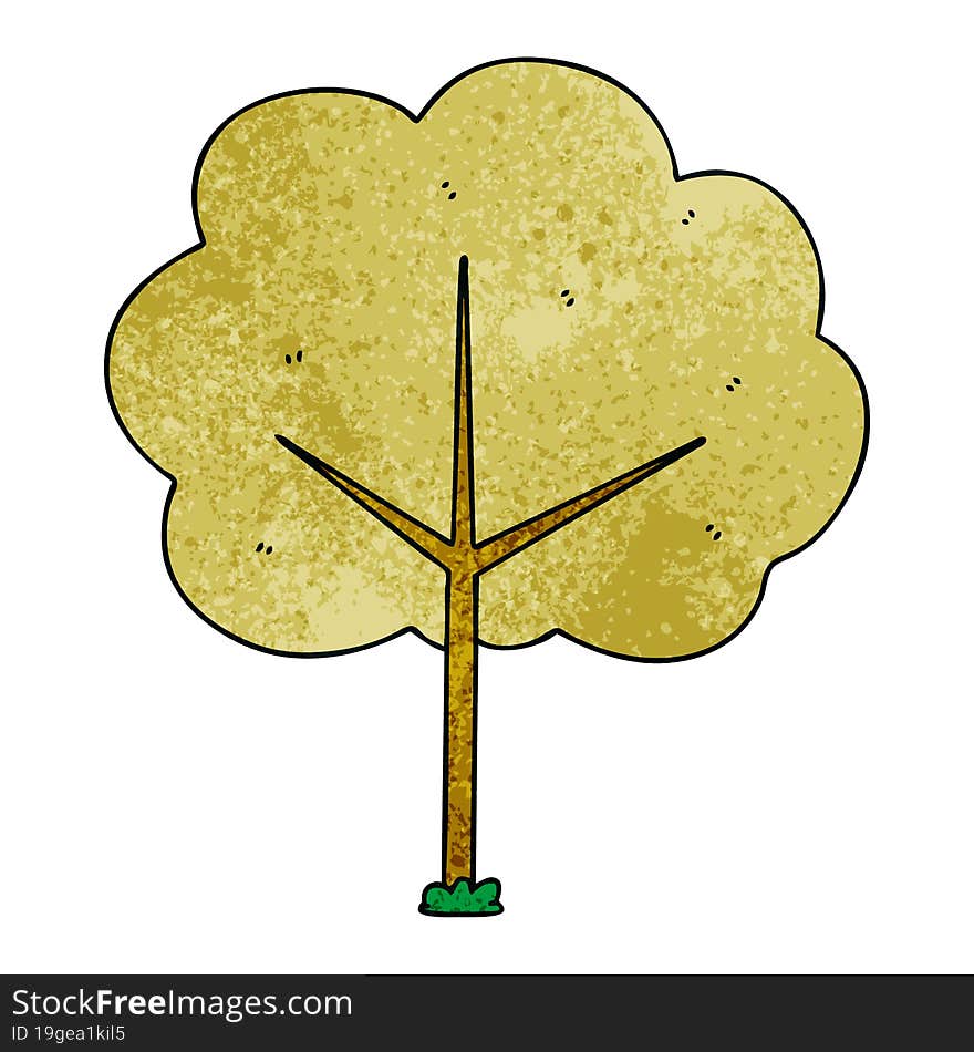 hand drawn quirky cartoon tree. hand drawn quirky cartoon tree