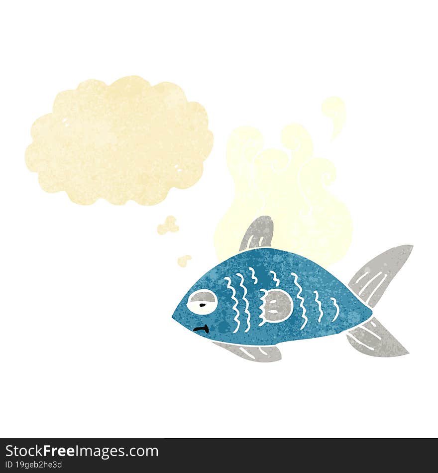 Cartoon Funny Fish With Thought Bubble