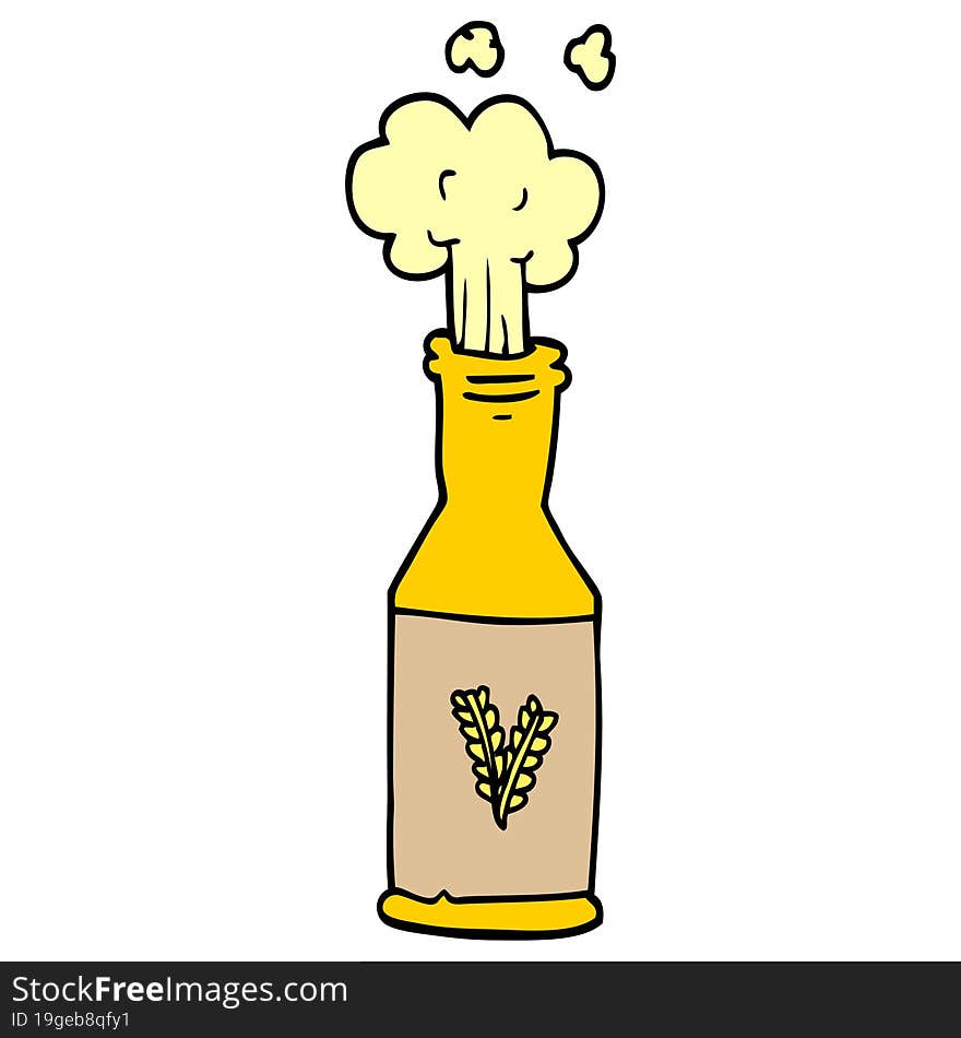 Cartoon Doodle Bottle Of Beer