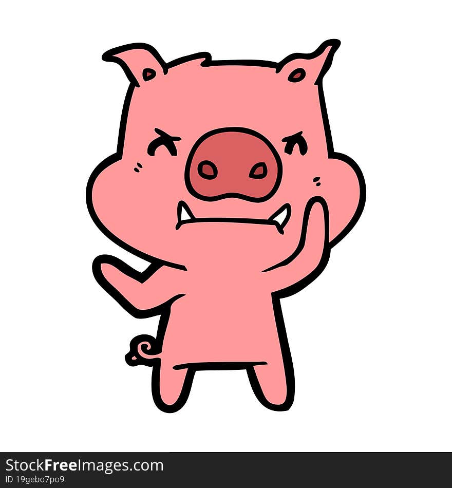 angry cartoon pig. angry cartoon pig