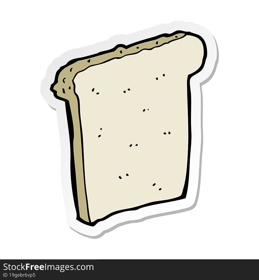 sticker of a cartoon slice of bread