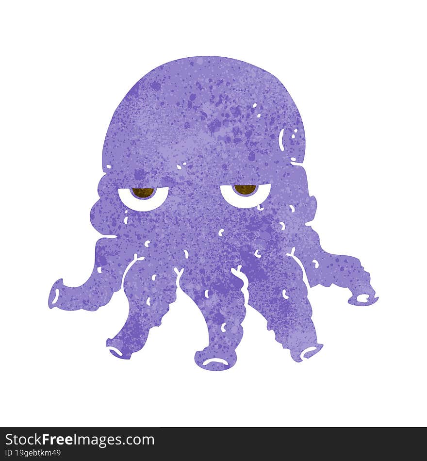 cartoon alien squid face