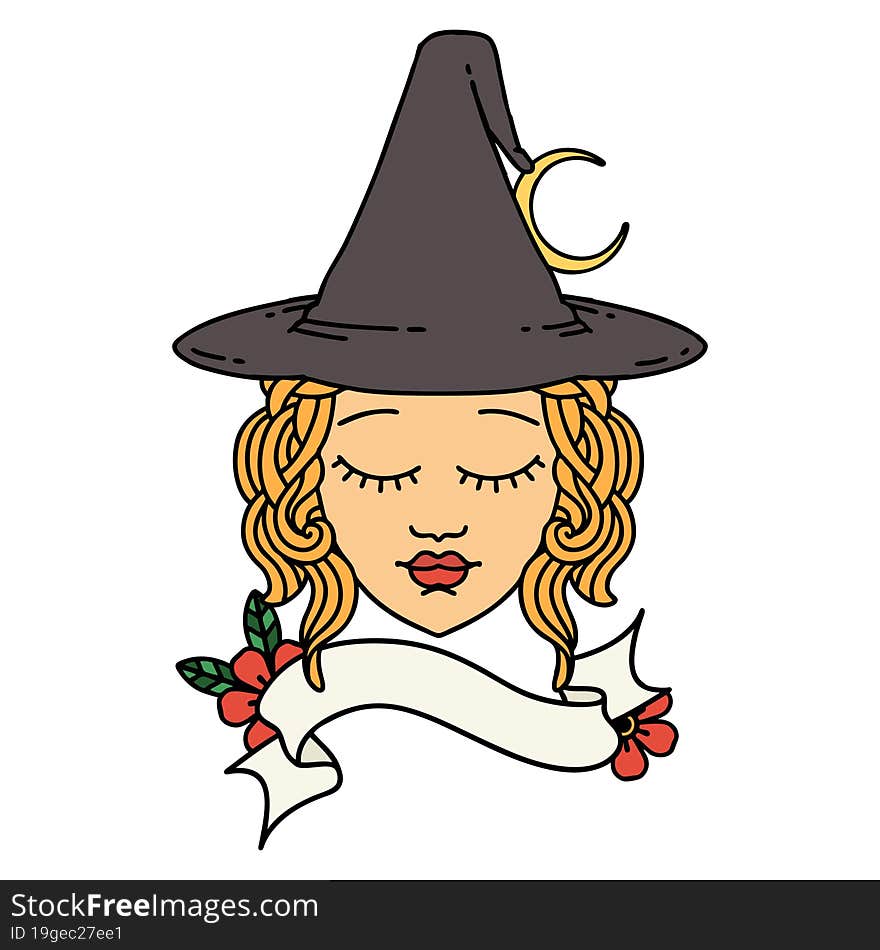 Human Witch Character Face Illustration