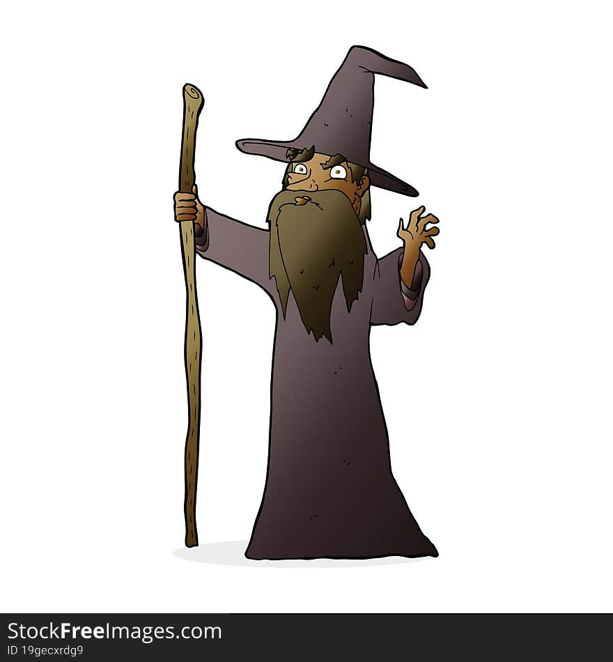 cartoon spooky wizard