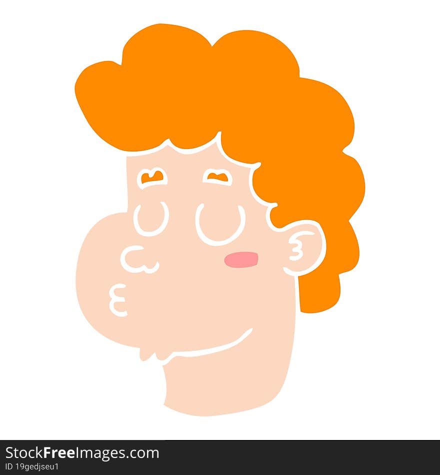 flat color style cartoon male face