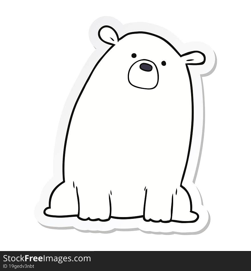 Sticker Of A Cartoon Polar Bear