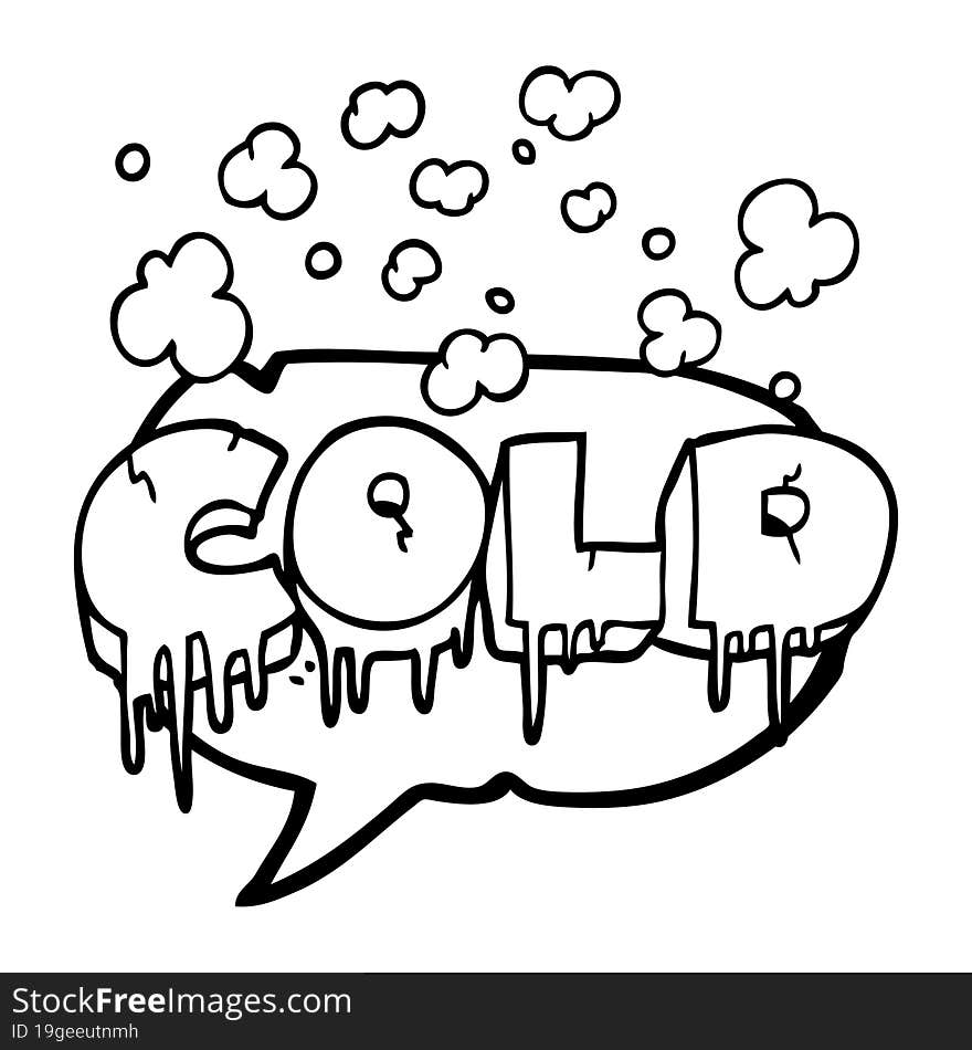 speech bubble cartoon cold text symbol