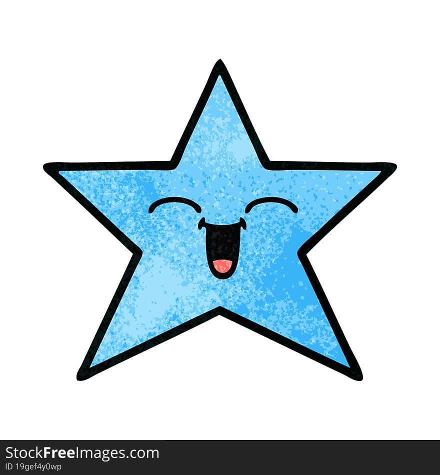 retro grunge texture cartoon of a star fish