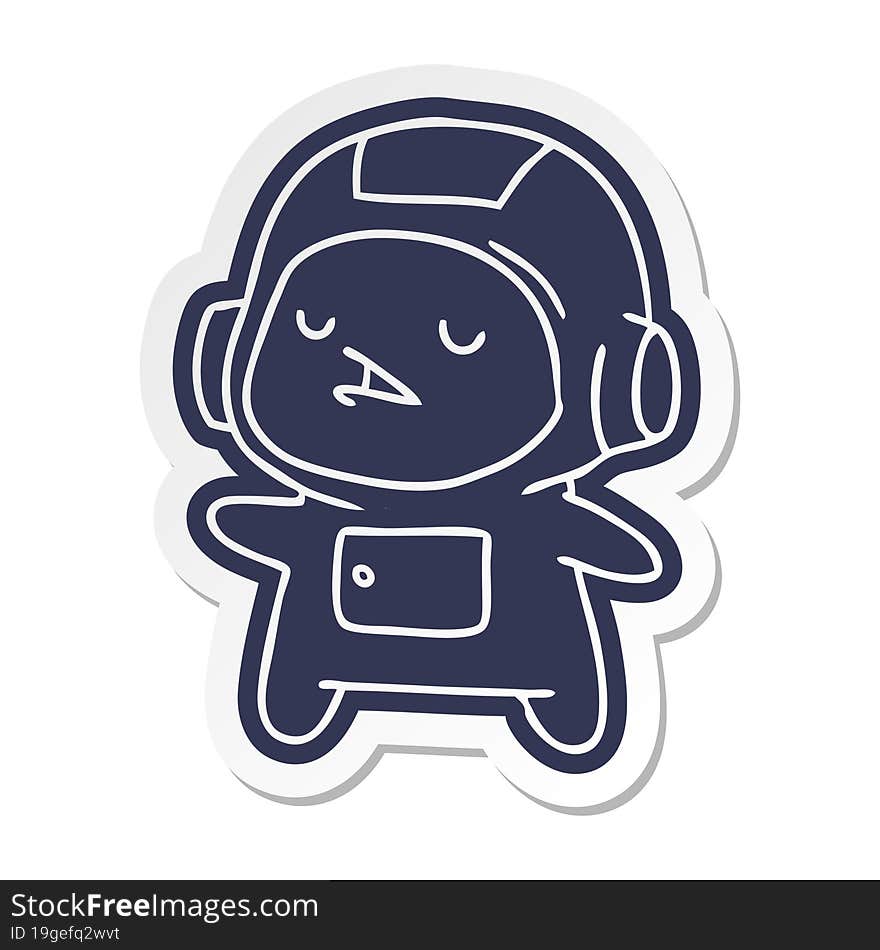 Cartoon Sticker Of A Kawaii Cute Astronaut Boy