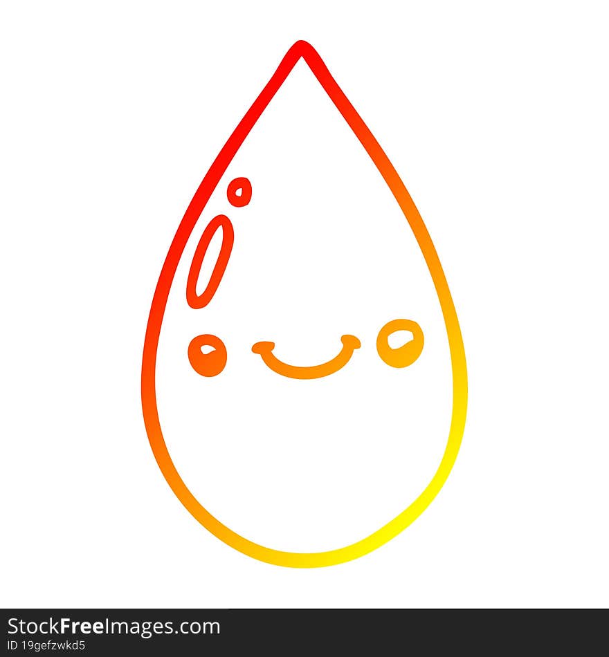 warm gradient line drawing cartoon cute raindrop