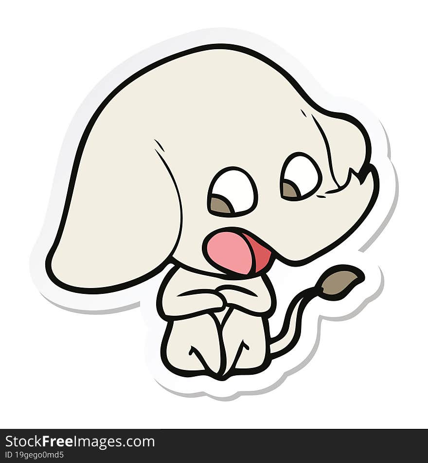 sticker of a cute cartoon elephant