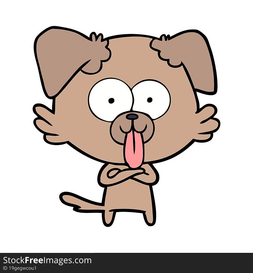 cartoon dog with tongue sticking out. cartoon dog with tongue sticking out