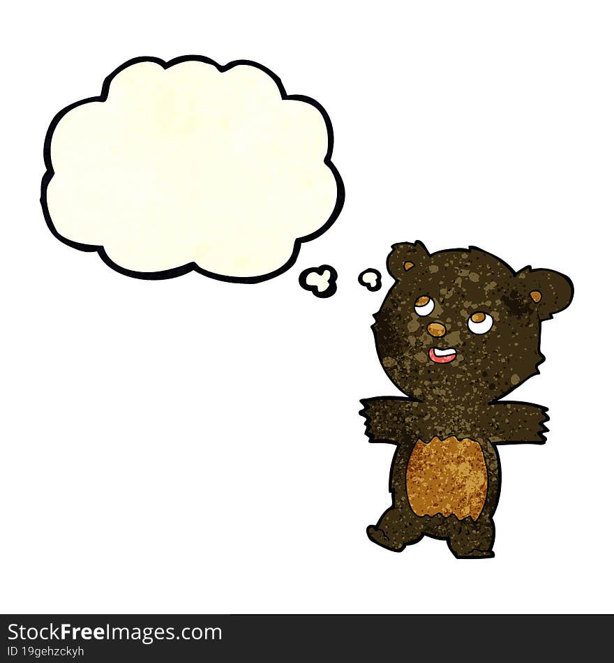 Cartoon Black Bear With Thought Bubble