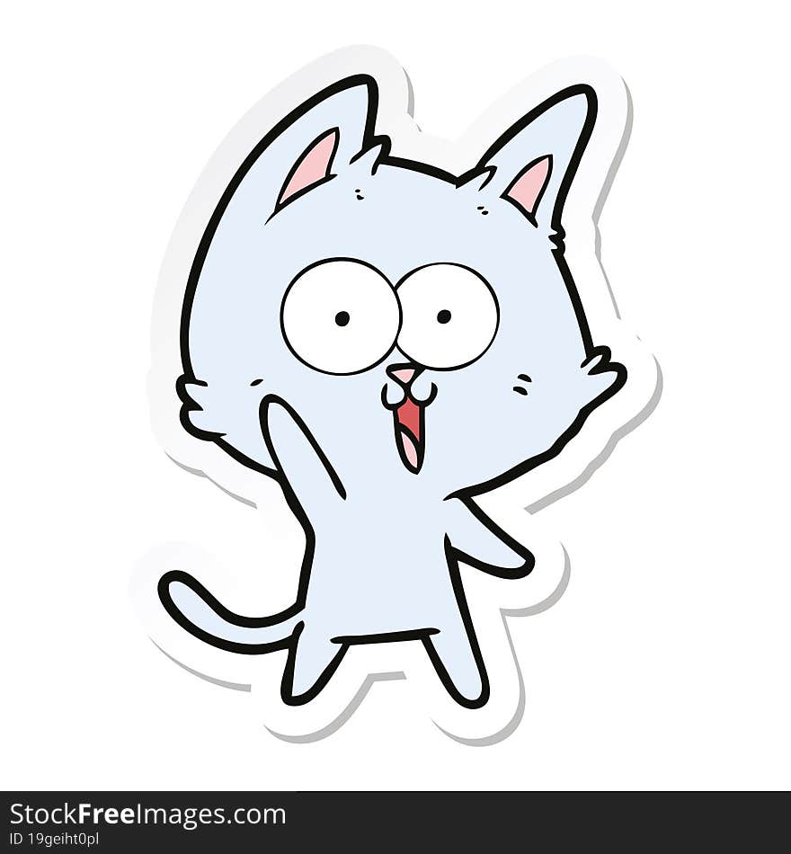 sticker of a funny cartoon cat