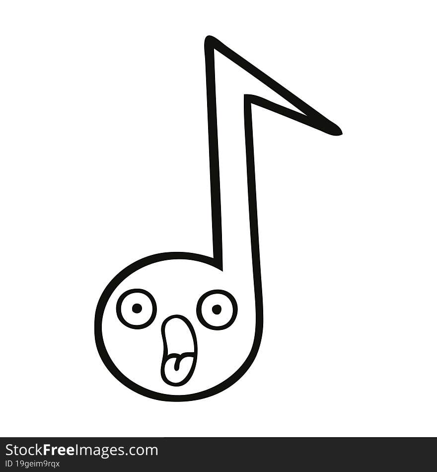 line drawing cartoon musical note