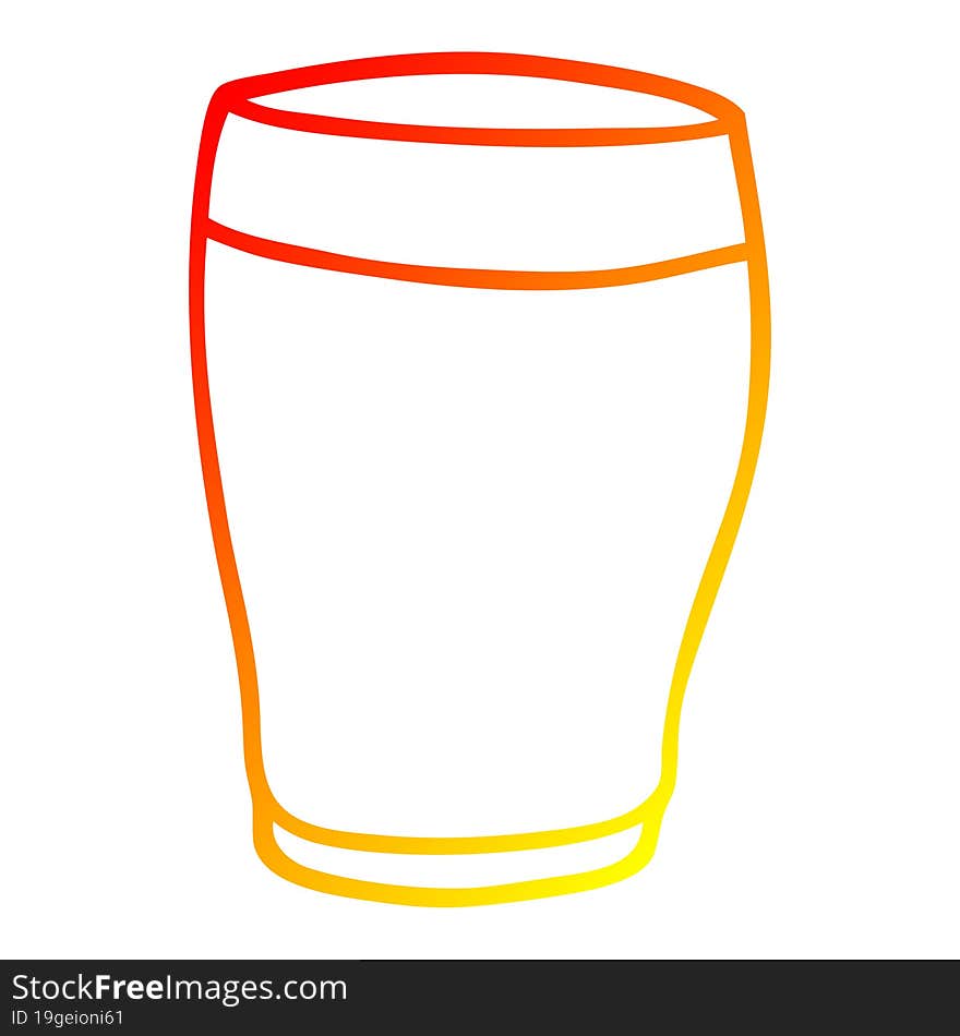 warm gradient line drawing cartoon pint of stout