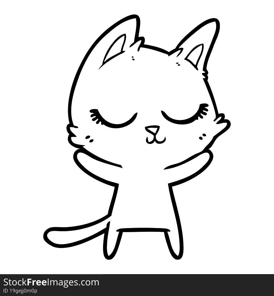 calm cartoon cat. calm cartoon cat